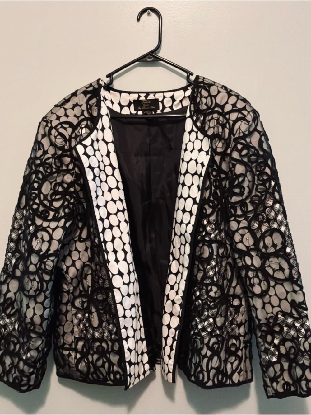 Vintage Sheer Lace Blazer Black Statement Jacket Trenz Theresa Rienz Y2K Artsy